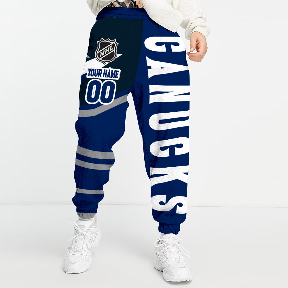LIMITED EDITION - NEW CUSTOMIZED NHL19 VCC VANCOUVER CANUCKS LONG PANTS