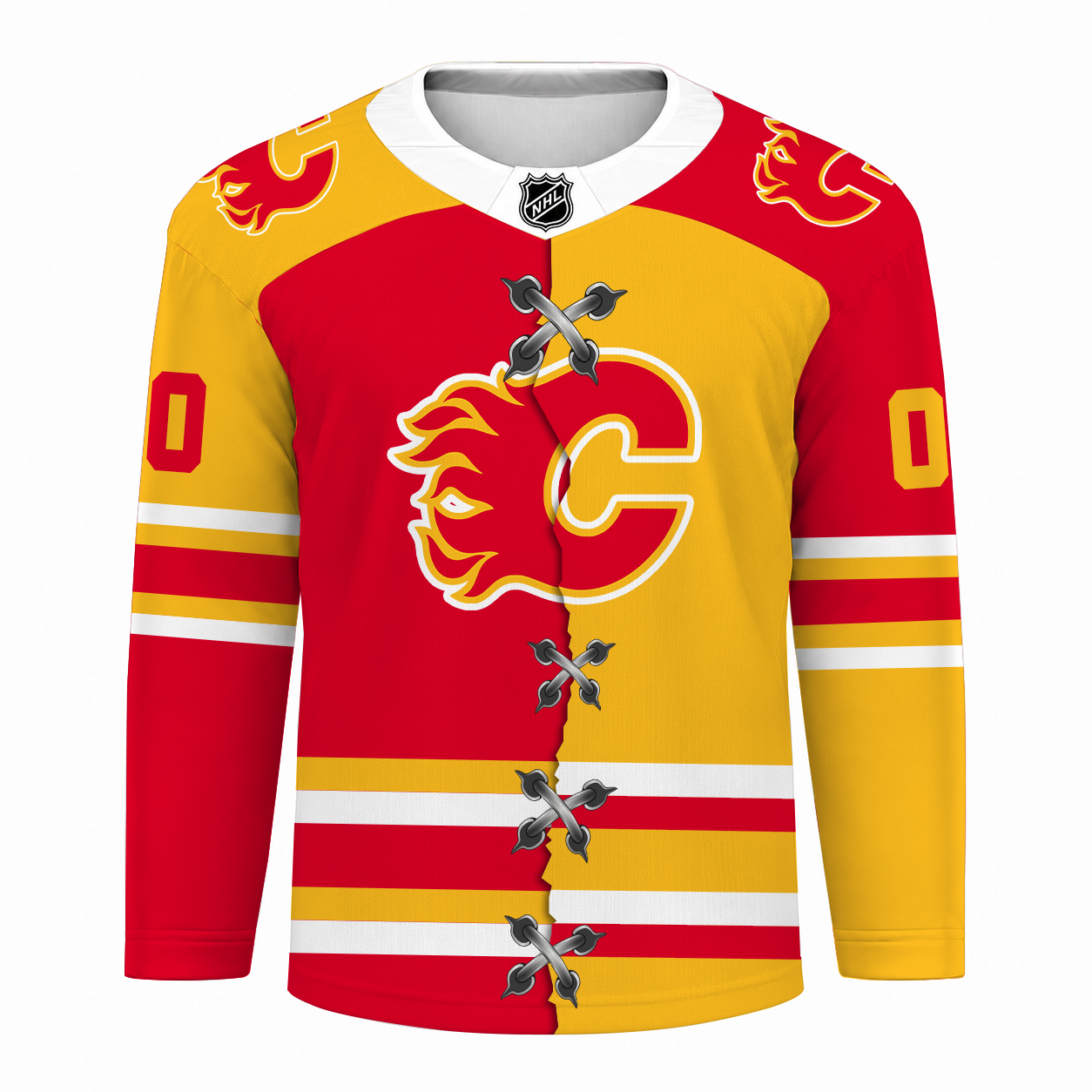 LIMITED EDITION - NEW CUSTOMIZED NHL17 CGF CALGARY FLAMES UNISEX HOCKEY JERSEY