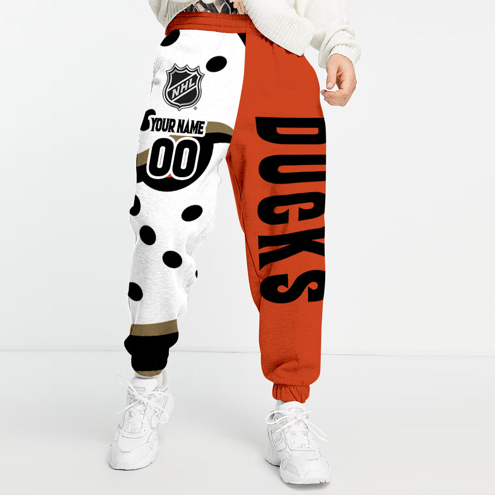 LIMITED EDITION - NEW CUSTOMIZED NHL09 AHD ANAHEIM DUCKS LONG PANTS