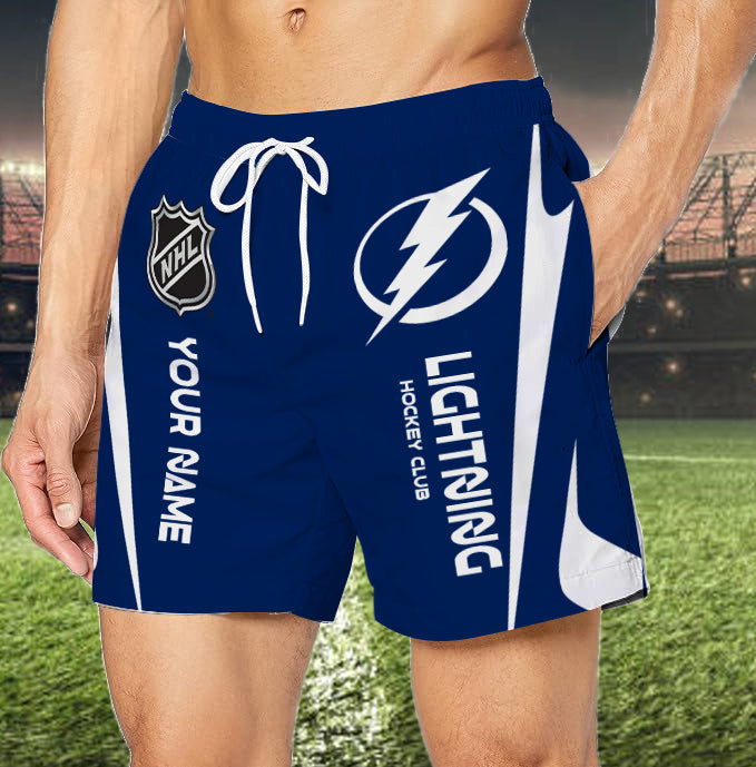 LIMITED EDITION - NEW CUSTOMIZED NHL12 TPL TAMPA BAY LIGHTNING UNISEX SHORT PANTS