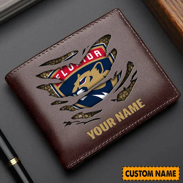 [SUPER SALE] NEW CUSTOMIZED NHL01 FPT FLORIDA PANTHERS LEATHER WALLET