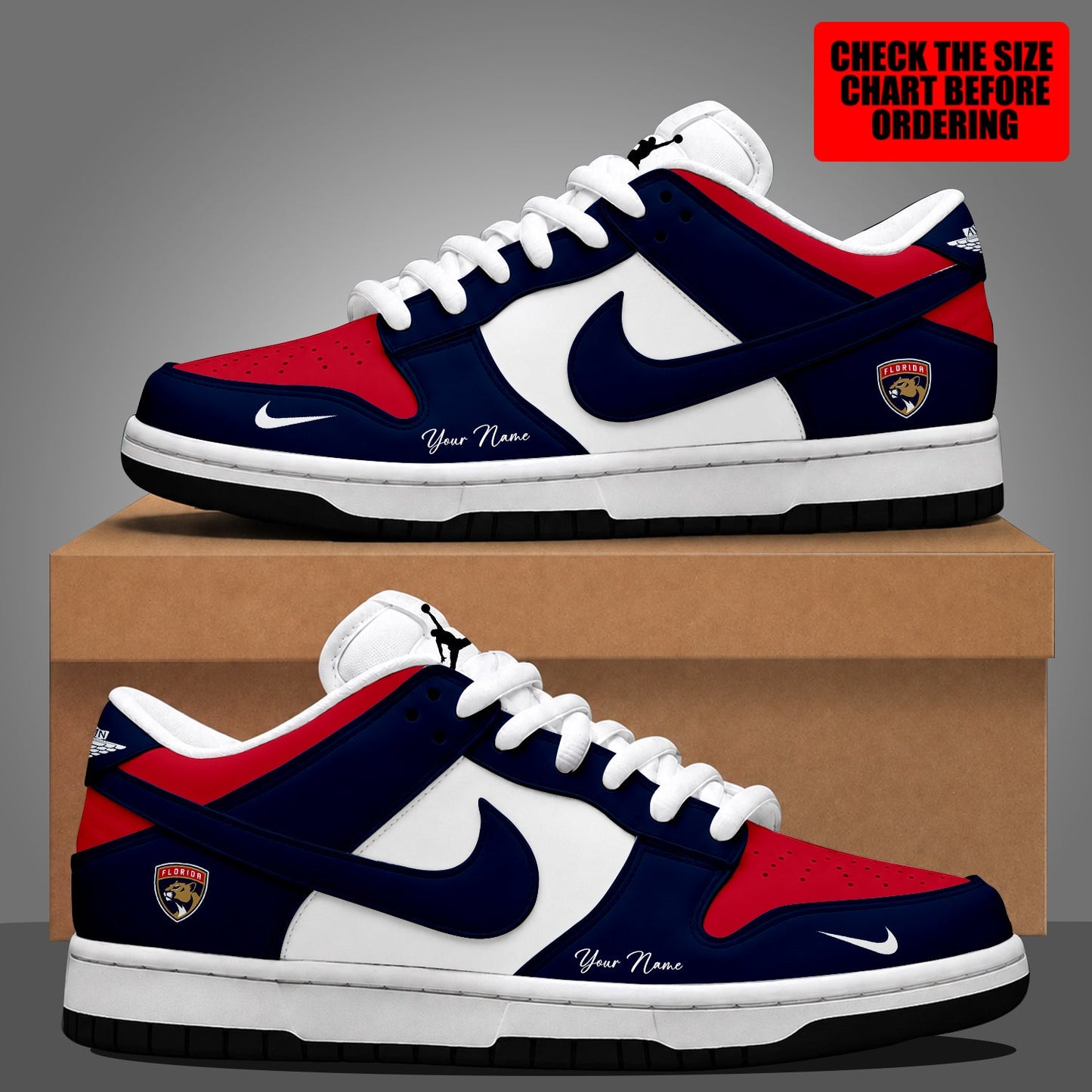 [SUPER SALE] NEW CUSTOMIZED NHL01 FPT FLORIDA PANTHERS DUNK LOW SHOES