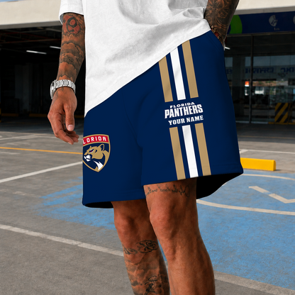 [SUPER SALE] NEW CUSTOMIZED NHL01 FPT FLORIDA PANTHERS SHORT PANTS