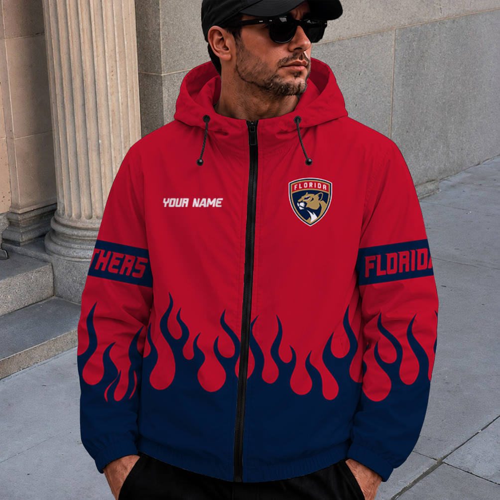 [SUPER SALE] NEW CUSTOMIZED NHL01 FPT FLORIDA PANTHERS WINDBREAKER JACKET