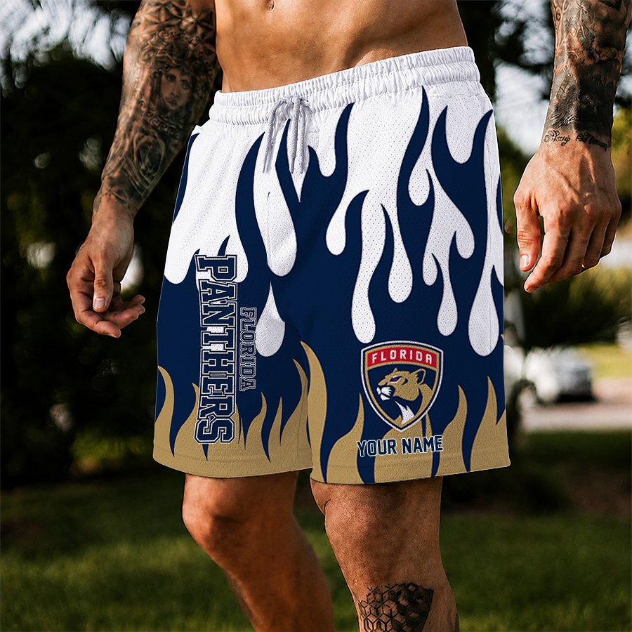[SUPER SALE] NEW CUSTOMIZED NHL01 FPT FLORIDA PANTHERS SHORT PANTS