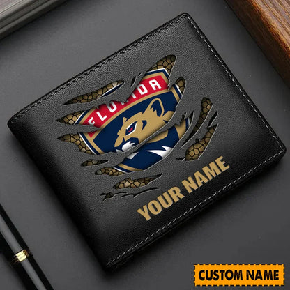 [SUPER SALE] NEW CUSTOMIZED NHL01 FPT FLORIDA PANTHERS LEATHER WALLET
