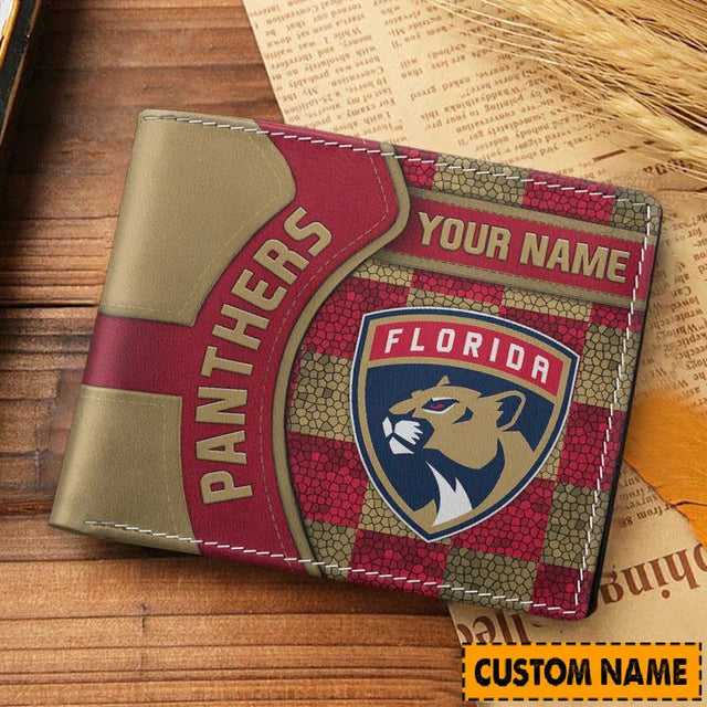 [SUPER SALE ] NEW CUSTOMIZED NHL01 FPT FLORIDA PANTHERS LEATHER WALLET