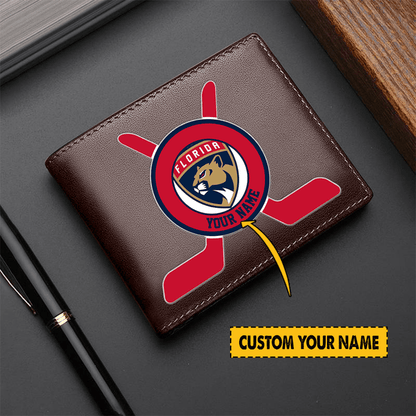 [SUPER SALE] NEW CUSTOMIZED NHL01 FPT FLORIDA PANTHERS LEATHER WALLET