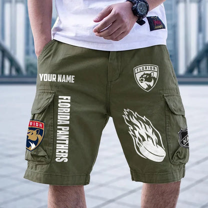 [SUPER SALE] NEW CUSTOMIZED NHL01 FPT FLORIDA PANTHERS CARGO SHORTS