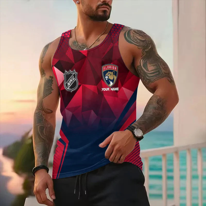 LIMITED EDITION - NEW CUSTOMIZED NHL01 FL PANTHERS UNISEX TANK TOP