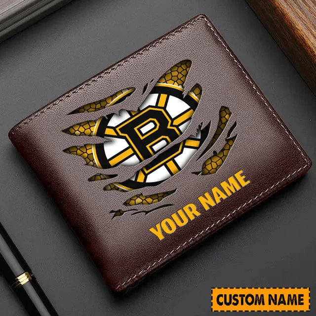 [SUPER SALE] NEW CUSTOMIZED NHL02 BTB BOSTON BRUINS LEATHER WALLET