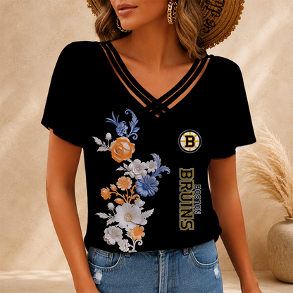 [SUPER SALE] NEW CUSTOMIZED NHL02 BTB BOSTON BRUINS V-NECK SHIRT