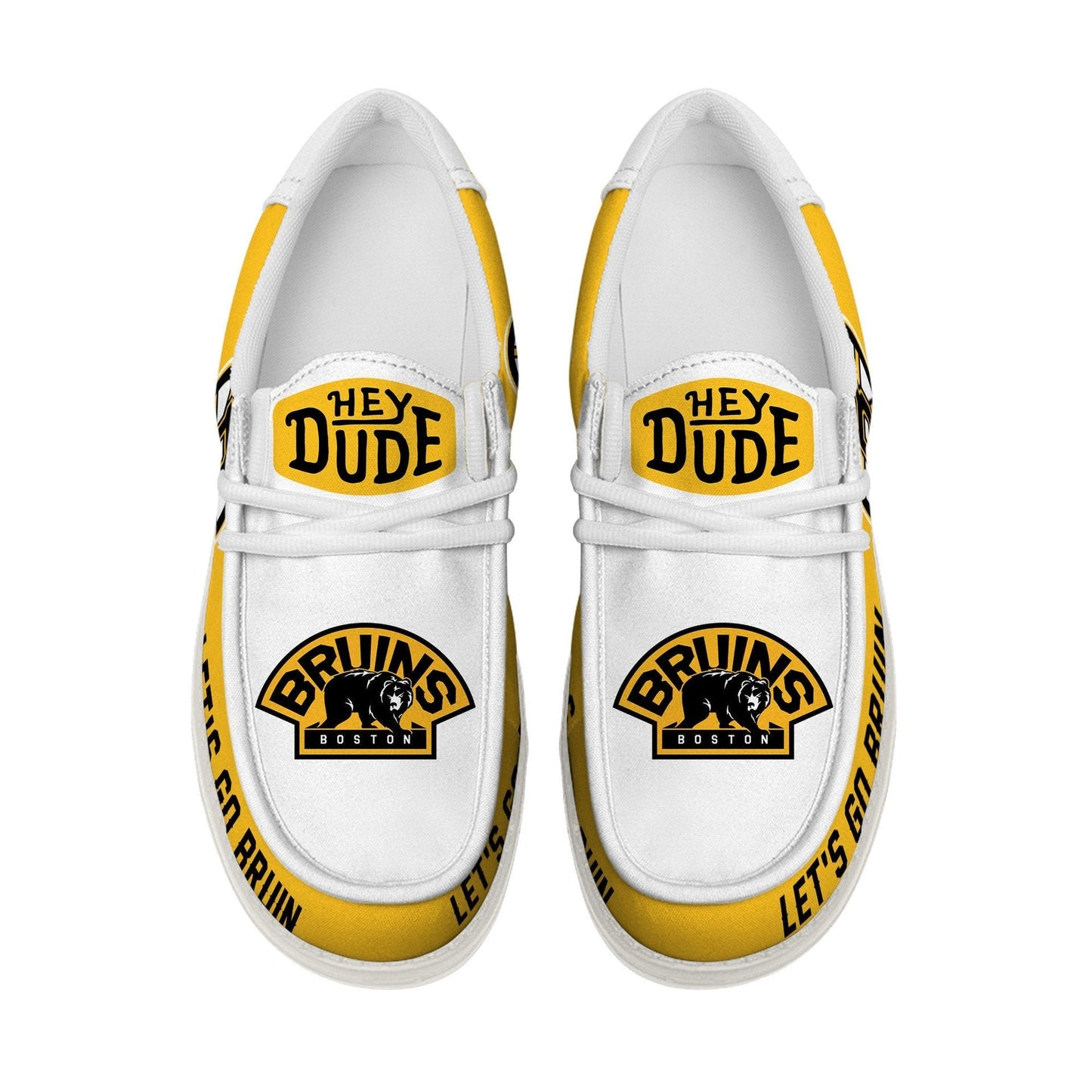 [SUPER SALE ] NEW CUSTOMIZED NHL02 BTB BOSTON BRUINS LOAFER SHOES