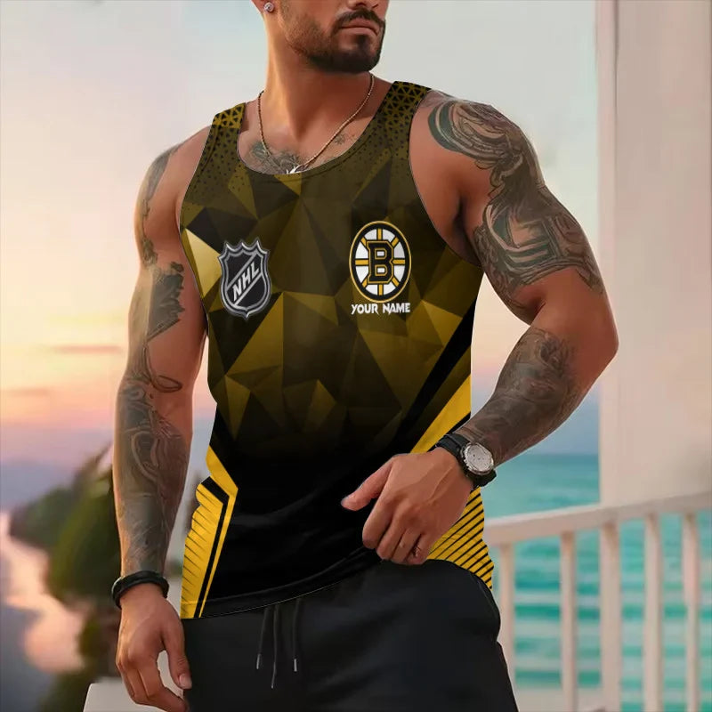 LIMITED EDITION - NEW CUSTOMIZED NHL02 BT BRUINS UNISEX TANK TOP