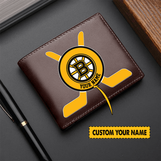 [SUPER SALE] NEW CUSTOMIZED NHL02 BTB BOSTON BRUINS LEATHER WALLET