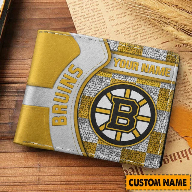 [SUPER SALE ] NEW CUSTOMIZED NHL02 BTB BOSTON BRUINS LEATHER WALLET