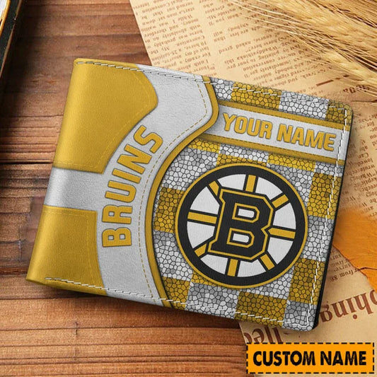 [SUPER SALE ] NEW CUSTOMIZED NHL02 BTB BOSTON BRUINS LEATHER WALLET