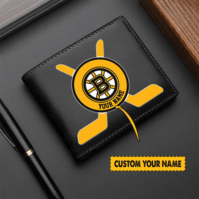 [SUPER SALE] NEW CUSTOMIZED NHL02 BTB BOSTON BRUINS LEATHER WALLET