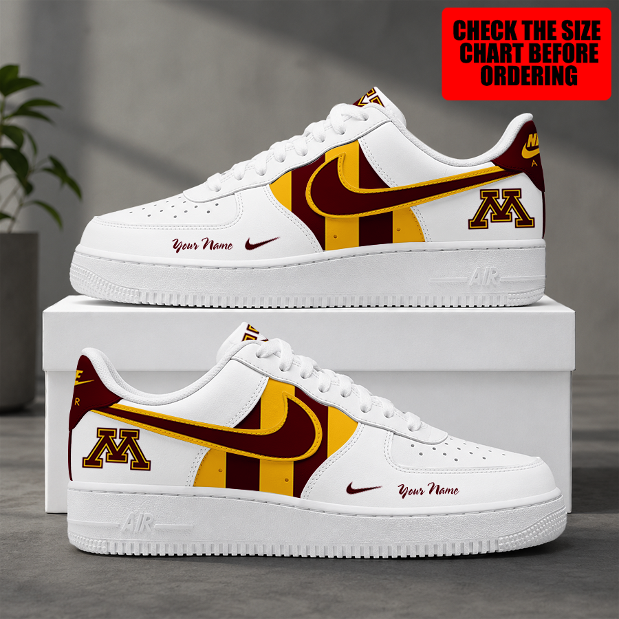 [FAN FAVORITE] NEW CUSTOMIZED NCAA MFF02 MGG MINNESOTA GOLDEN GOPHERS AF1 SHOES