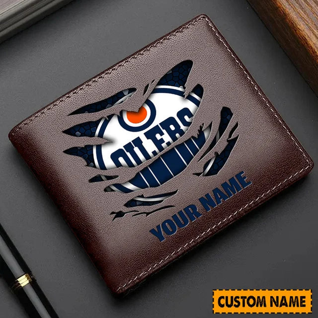 [SUPER SALE] NEW CUSTOMIZED NHL03 EMO EDMONTON OILERS LEATHER WALLET