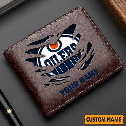 [SUPER SALE] NEW CUSTOMIZED NHL03 EMO EDMONTON OILERS LEATHER WALLET