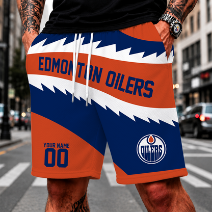 [SUPER SALE] NEW CUSTOMIZED NHL03 EMO EDMONTON OILERS SHORT PANTS