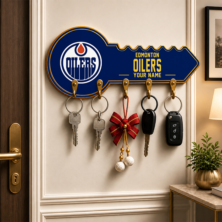 [SUPER SALE] NEW CUSTOMIZED NHL03 EMO EDMONTON OILERS WALL KEY HOLDER FOR HOME