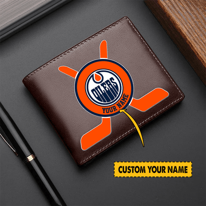 [SUPER SALE] NEW CUSTOMIZED NHL03 EMO EDMONTON OILERS LEATHER WALLET