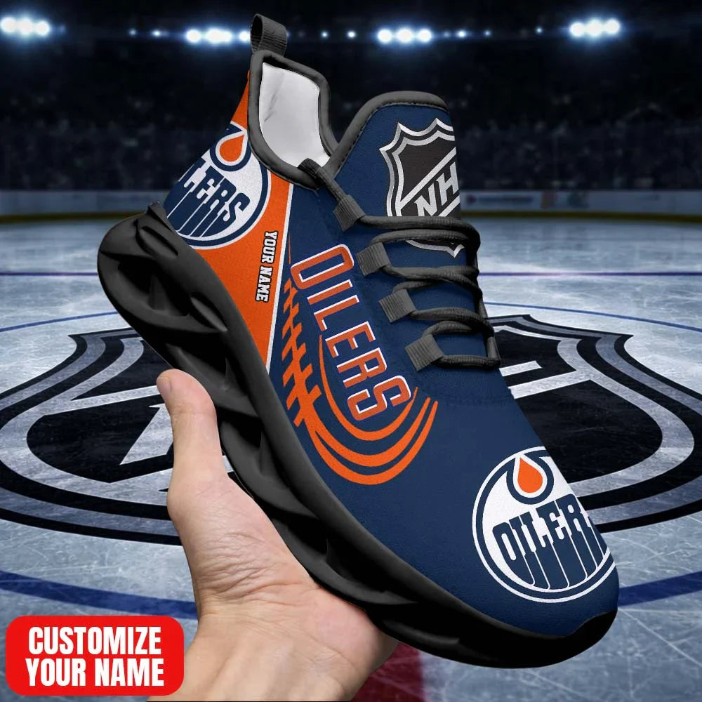 LIMITED EDITION - NEW CUSTOMIZED NHL03 EMO ED OILERS PREMIUM CLUNKY SNEAKERS