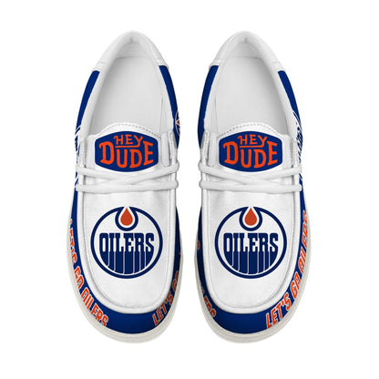 [SUPER SALE ] NEW CUSTOMIZED NHL03 EMO EDMONTON OILERS LOAFER SHOES