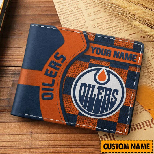 [SUPER SALE ] NEW CUSTOMIZED NHL03 EMO EDMONTON OILERS LEATHER WALLET