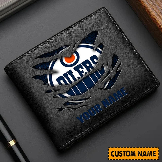 [SUPER SALE] NEW CUSTOMIZED NHL03 EMO EDMONTON OILERS LEATHER WALLET