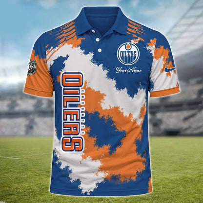 [SUPER SALE] NEW CUSTOMIZED NHL03 EMO EDMONTON OILERS POLO SHIRT