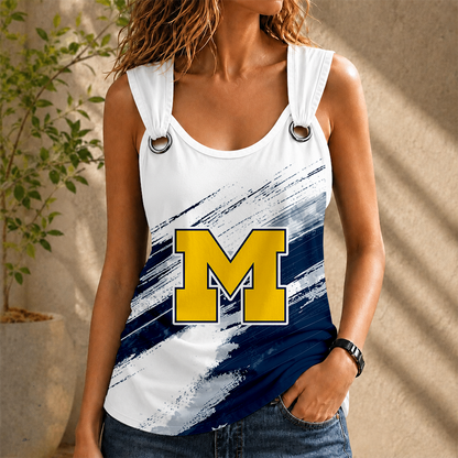 [FAN FAVORITE] NEW CUSTOMIZED NCAA MFF04 MIW MICHIGAN WOLVERINES O-RING SHOULDER TANK TOP