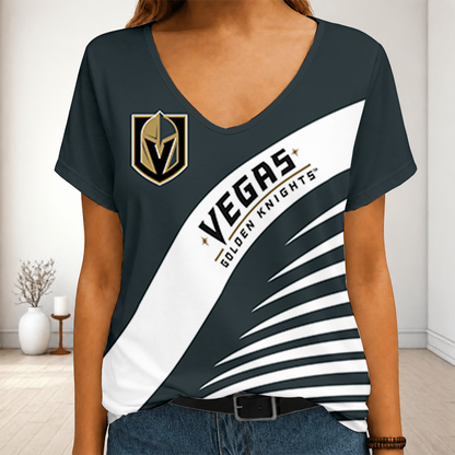 [SUPER SALE] NEW CUSTOMIZED NHL04 VGK VEGAS GOLDEN KNIGHTS V-NECK FEMALE SHIRT