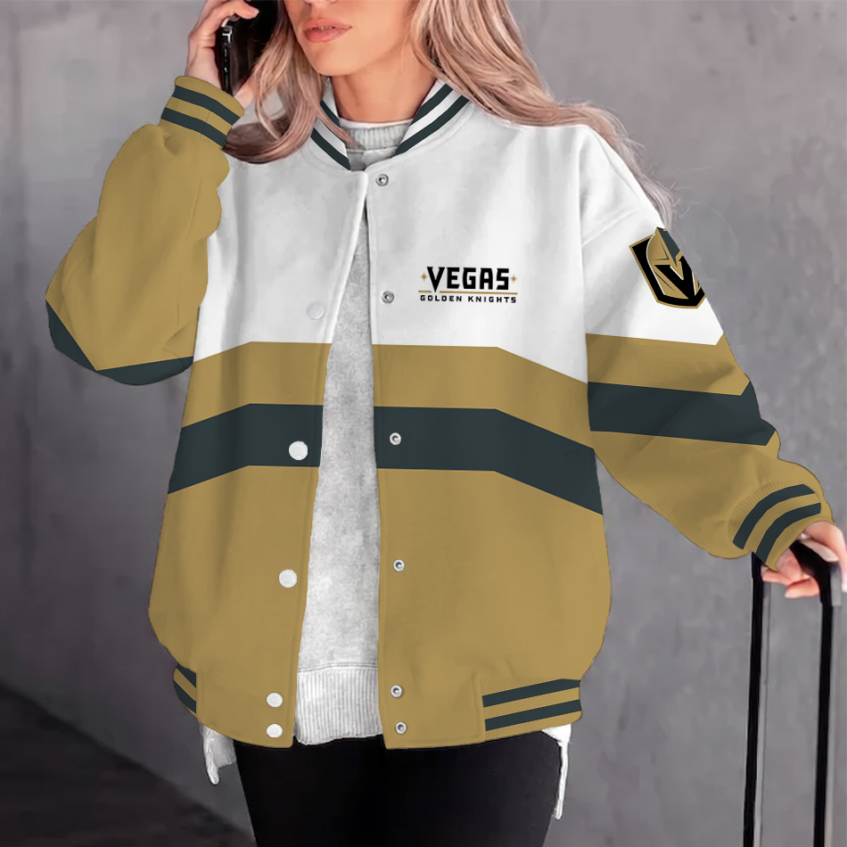[SUPER SALE] NEW CUSTOMIZED NHL04 VGK VEGAS GOLDEN KNIGHTS SATIN VARSITY JACKET & BASEBALL JACKET