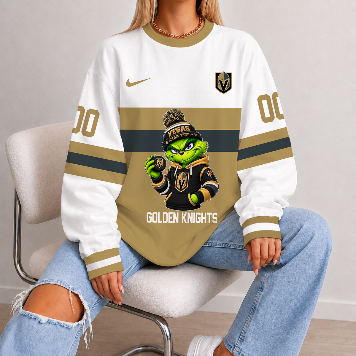 [SUPER SALE] NEW CUSTOMIZED NHL04 VGK VEGAS GOLDEN KNIGHTS UNISEX SWEATSHIRT