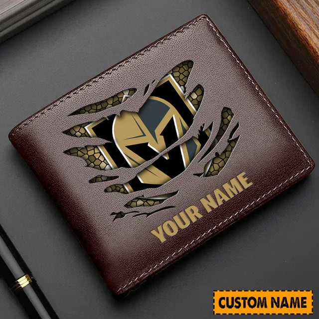 [SUPER SALE] NEW CUSTOMIZED NHL04 VGK VEGAS GOLDEN KNIGHTS LEATHER WALLET