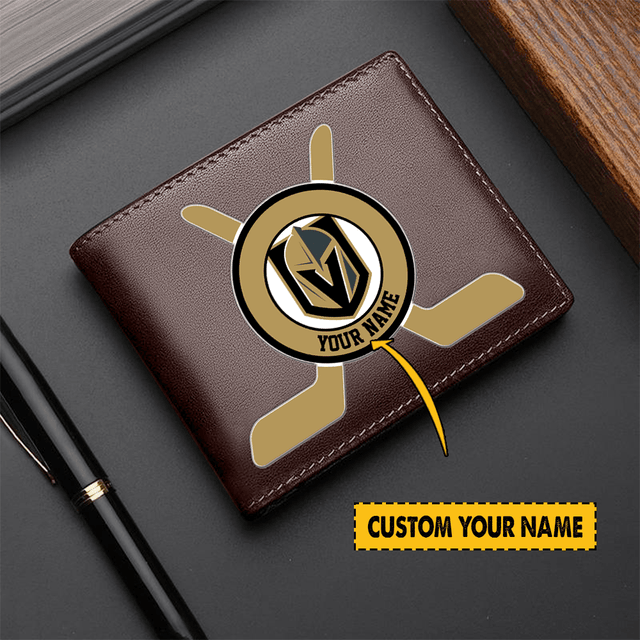 [SUPER SALE] NEW CUSTOMIZED NHL04 VGK VEGAS GOLDEN KNIGHTS LEATHER WALLET