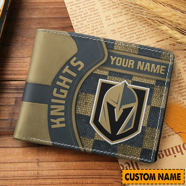 [SUPER SALE ] NEW CUSTOMIZED NHL04 VGK VEGAS GOLDEN KNIGHTS LEATHER WALLET