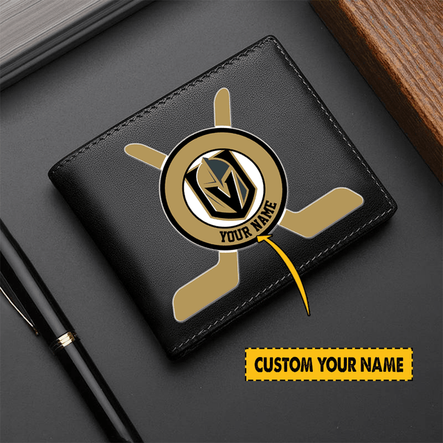 [SUPER SALE] NEW CUSTOMIZED NHL04 VGK VEGAS GOLDEN KNIGHTS LEATHER WALLET