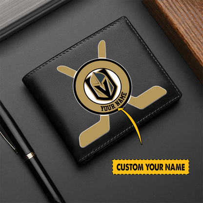 [SUPER SALE] NEW CUSTOMIZED NHL04 VGK VEGAS GOLDEN KNIGHTS LEATHER WALLET