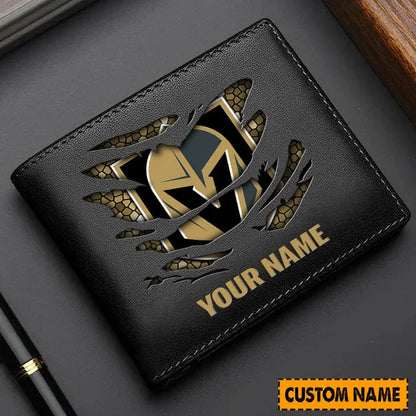 [SUPER SALE] NEW CUSTOMIZED NHL04 VGK VEGAS GOLDEN KNIGHTS LEATHER WALLET