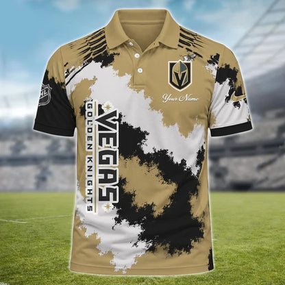 [SUPER SALE] NEW CUSTOMIZED NHL04 VGK VEGAS GOLDEN KNIGHTS POLO SHIRT