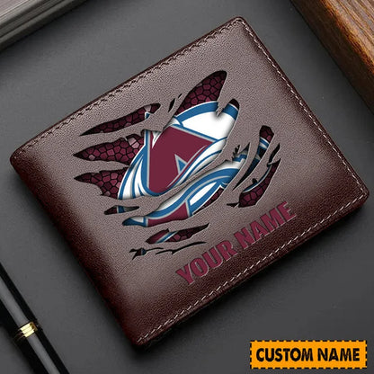[SUPER SALE] NEW CUSTOMIZED NHL05 CAL COLORADO AVALANCHE LEATHER WALLET