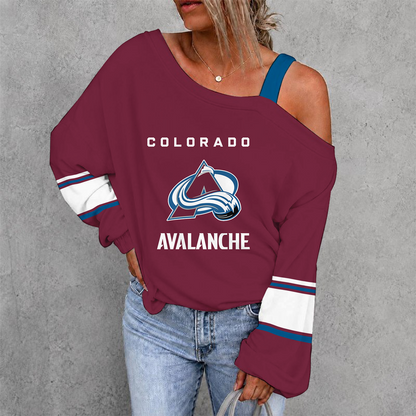 [SUPER SALE] NEW CUSTOMIZED NHL05 CAL COLORADO AVALANCHE DROP SHOULDER SWEATSHIRT