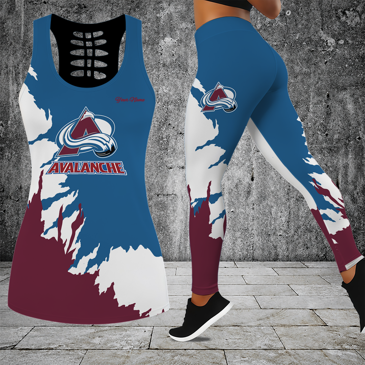 [SUPER SALE] NEW CUSTOMIZED NHL05 CAL COLORADO AVALANCHE MEN'S DRAWSTRING CARGO SHORTS