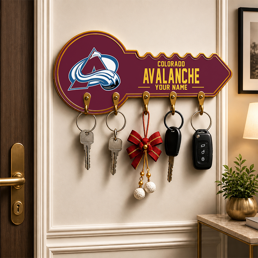 [SUPER SALE] NEW CUSTOMIZED NHL05 CAL COLORADO AVALANCHE WALL KEY HOLDER FOR HOME