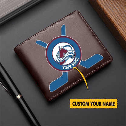 [SUPER SALE] NEW CUSTOMIZED NHL05 CAL COLORADO AVALANCHE LEATHER WALLET