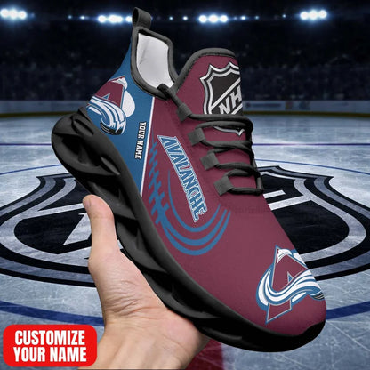 LIMITED EDITION - NEW CUSTOMIZED NHL05 CAL CL AVALANCHE PREMIUM CLUNKY SNEAKERS